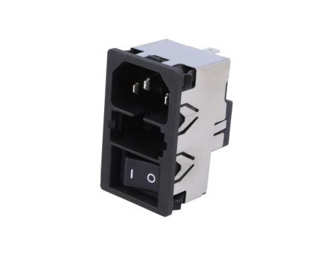 KM01.1205.11Złącze zasilające AC gniazdo męskie 10A 250VAC IEC 60320