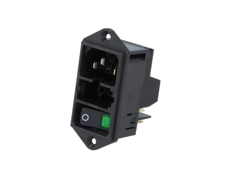 DD11.0124.1111Złącze zasilające AC gniazdo męskie 10A 250VAC IEC 60320