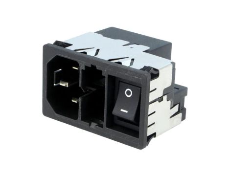 KMF1.1141.11Złącze zasilające AC gniazdo męskie 4A 250VAC IEC 60320 KMF