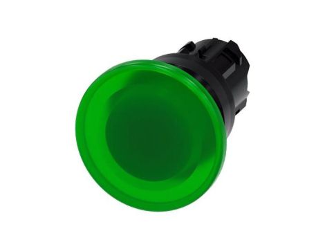 Przycisk grzybkowy podświetlany, 22 mm, okrągły, tworzywo sztuczne, zielony, 40 mm, impulsowy 3SU1001-1BD40-0AA0