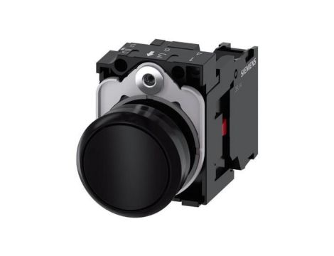 Przycisk fi 22mm kompletny czarny ze stykiem 1z 3SU1100-0AB10-1CA0