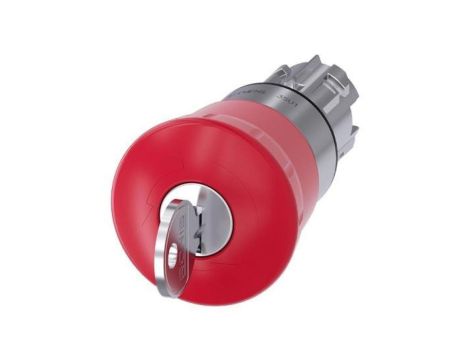 Przycisk bezpieczeństwa 22mm z zamkiem Ronis nr 455 metal czerwony 40mm 2 klucze IP69k SIRIUS ACT 3SU1050-1HF20-0AA0