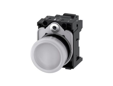 Lampka sygnalizacyjna kompletna 22mm biała LED 24V AC-DC tworzywo przył sprężynowe SIRIUS ACT 3SU1102-6AA60-3AA0