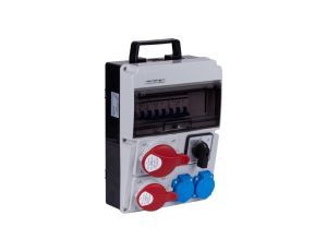 Rozdzielnica budowlana CAS-S hermetyczna IP44 Wyposażona + 2x gniazdo siłowe 5p (400V 32A + 16A) + 2x gniazdo 2P+Z (230V 16A) +