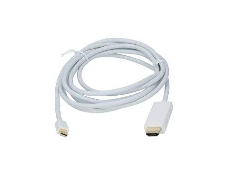 Kabel mini Displayport 1.2 / HDMI 4K@30 (wtyk / wtyk) biały 3m