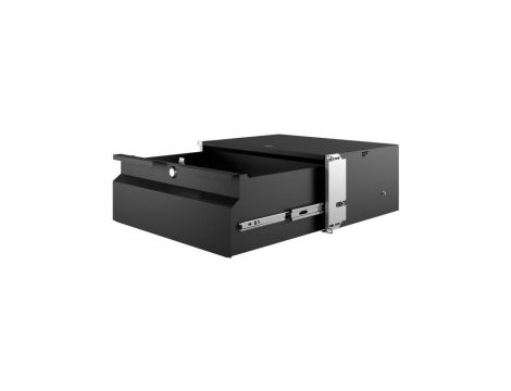 Szuflada z zamkiem do szafy RACK 19 4U 320mm czarna na narzędzia, sprzęt i dokumenty
