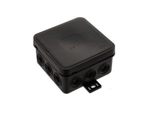 V5 Puszka elastyczna natynkowa 85x85x41mm IP54 12-wl klik z osłoną czarna