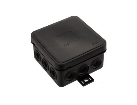 V5 Puszka elastyczna natynkowa 85x85x41mm IP54 12-wl klik z osłoną czarna