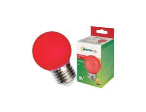 LED KULKA E-27 230V 1W CZERWONY SPECTRUM