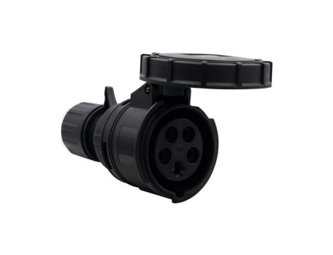 Gniazdo siłowe czarne 16A 5P IP67 estradowe F7.0166