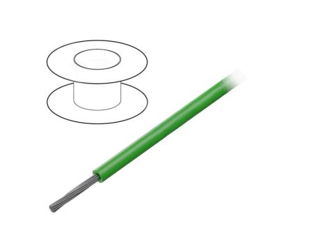 1550-GR005 Przewód na rolce 30,5m linka Cu 24AWG PVC zielony 1kV