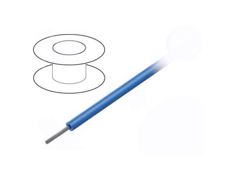 1854-BL005 Przewód na rolce 30,5m linka Cu 24AWG PVC niebieski 600V