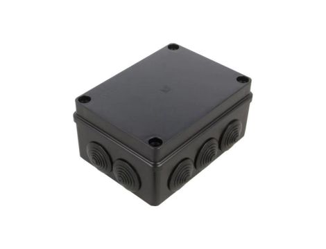 Skrzynka hermetyczna IP65 Puszka instalacyjna 150x110x75mm bezhalogenowa czarna z dławikami PG21 S-BOX 306c