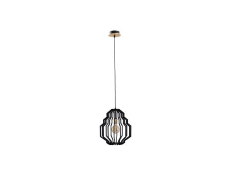 Lampa wisząca nowoczesna drewno czarna 1xE27 ZOEY