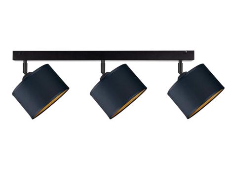 Spot nowoczesny abażur 3xE27 FLOW BLACK