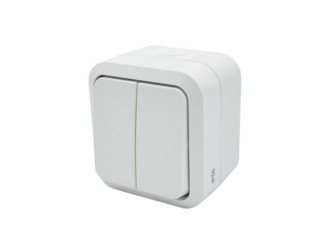 Łącznik świecznikowy podwójny natynkowy Aqua Pro IP55 biały / 60223