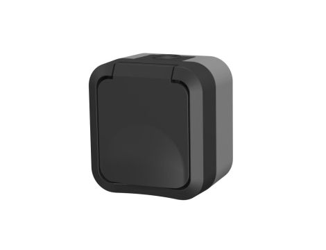 Gniazdo z uziemieniem pojedyncze natynkowe Aqua Pro IP55 szaro grafitowe / 60324