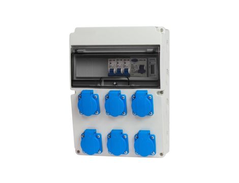 Rozdzielnica stacjonarna 11M 6x230V +licznik i zabezpieczenia RSW006CL003/1F