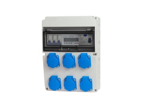 Rozdzielnica stacjonarna 11M 6x230V +licznik i zabezpieczenia RSW006CL006/3F