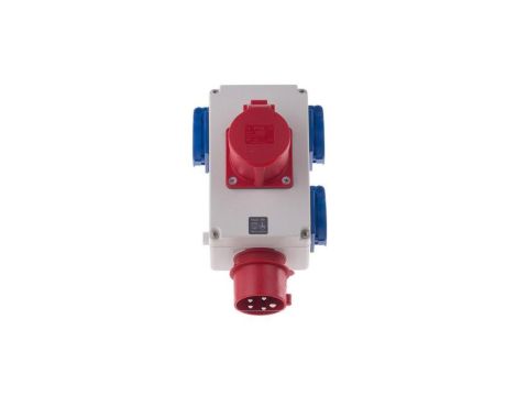 Rozdzielacz siłowy 16A/5P/400V - 3x 2P+Z + 16A/5P/400V IP44 20P3168