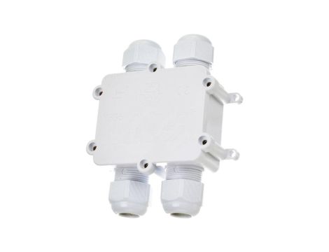 Mufa kablowa z dławikami na kable do 4x2,5mm2 hermetyczna IP68 UV czwórnik biała V-TAC
