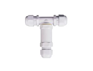 Mufa kablowa z dławikami na kable do 3x4mm2 hermetyczna IP68 UV trójnik biała V-TAC