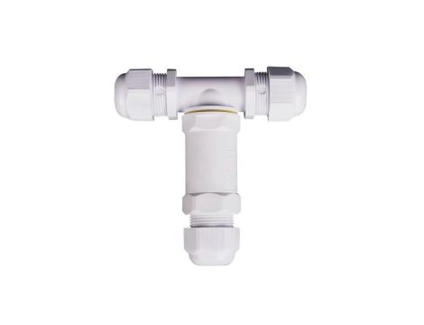 Mufa kablowa z dławikami na kable do 3x4mm2 hermetyczna IP68 UV trójnik biała V-TAC