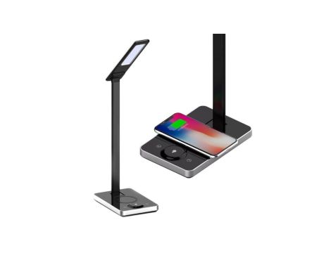 Lampka biurkowa 3w1 5W 560lm ładowarka indukcyjna WW barwa zmienna IP20 3000K-6500K V-TAC VT-7505