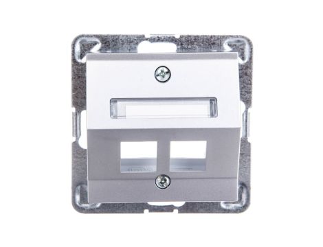 IMPRESJA Obudowa gniazda komputerowego podwójnego skośna srebrna GPK-2YS/p/18