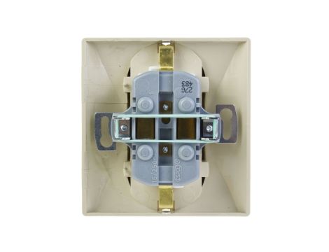 AKCENT Gniazdo podwójne z/u Schuko z przesłonami beżowe GP-2ASP/01