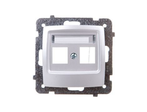 KARO Obudowa gniazda komputerowego podwójnego srebrny perłowy GPK-2S/p/43