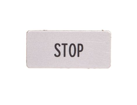 Tabliczka opisowa STOP 22x10mm srebrna prostokątna 110SQ25 038507 /20szt./