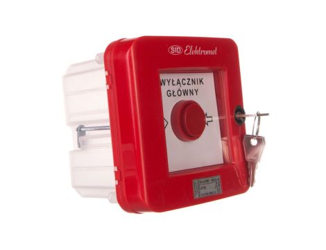 Wyłącznik alarmowy z zamkiem 2R 12A /WYŁĄCZNIK GŁÓWNY/ IP55 WGZp-3s 921542