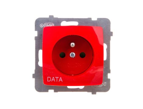 KARO Gniazdo pojedyncze z/u DATA z przesłonami czerwone GP-1SZDP/m/00