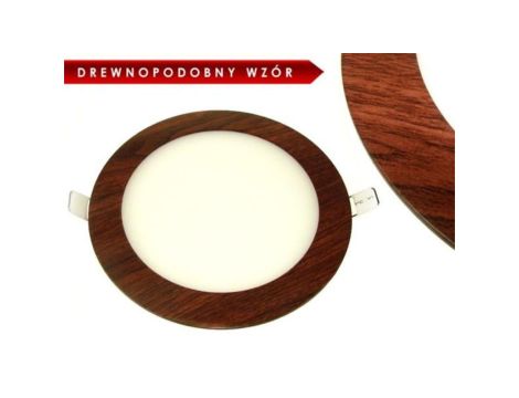 Panel led okragły Round 12W 230V drewnopodobny B W
