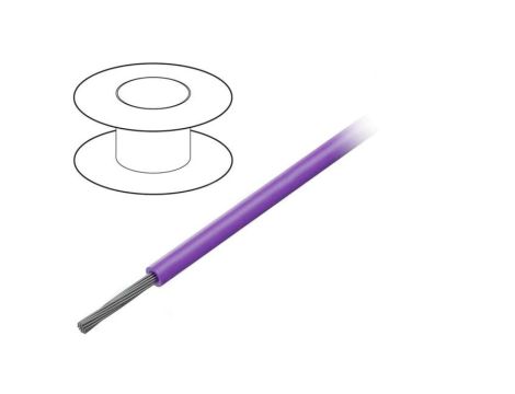 3051-VI005 Przewód na rolce 30,5m linka Cu 22AWG PVC fioletowy 300V