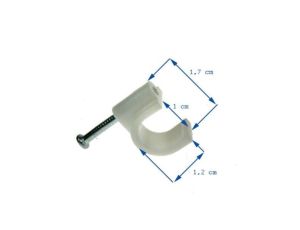Uchwyt kabla okrągły 10mm KN-10 biały