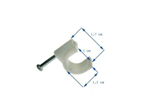 Uchwyt kabla okrągły 10mm KN-10 biały