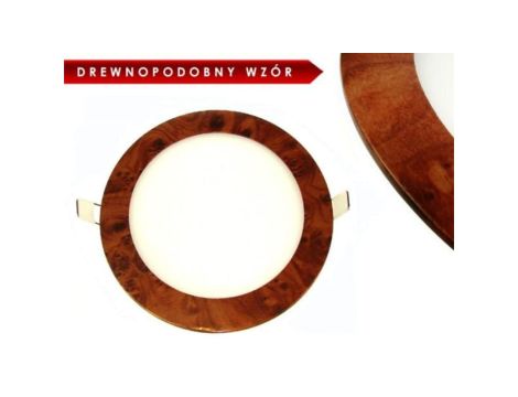 Panel led okragły Round 12W 230V drewnopodobny A W