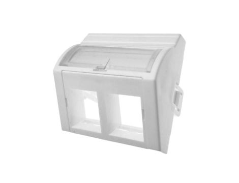 Adapter keystone podwójny wypukły kątowy 2M 45x45 (+ pole opisowe) biały Alantec