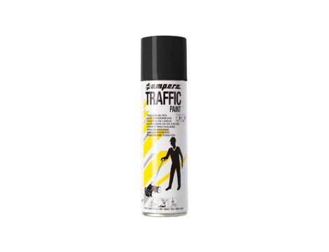 Farba do malowania linii, znakowania jezdni czarna 500ml spray AMPERE TRAFFIC PAINT