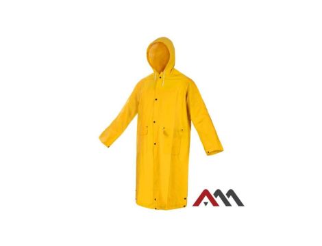 Płaszcz przeciwdeszczowy PVC żółty, sztormiak, rozmiar XL