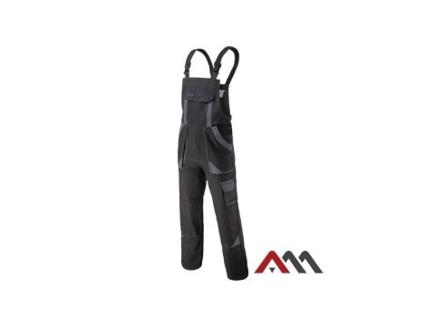 Spodnie robocze ogrodniczki PROFESSIONAL BLACK czarno-szare Rozmiar 54