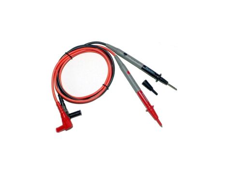 Kable silikonowe przewody pomiarowe do miernika (wtyk kątowy) 2x 1m czarny + czerwony FORSCHER FC3001