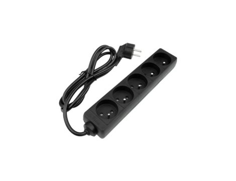 Przedłużacz 5 gniazd 1.5m z/u 3x1.0mm2 CZARNY