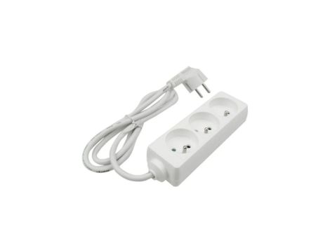 Przedłużacz 3 gniazda 1.5m z/u 3x1.0mm2 BIAŁY