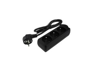 Przedłużacz 3 gniazda 1.5m z/u 3x1.0mm2 CZARNY