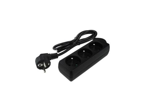 Przedłużacz 3 gniazda 1.5m z/u 3x1.0mm2 CZARNY
