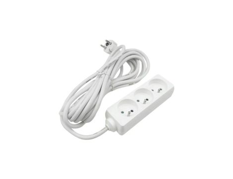 Przedłużacz 3 gniazda 5m z/u 3x1.5mm2 BIAŁY
