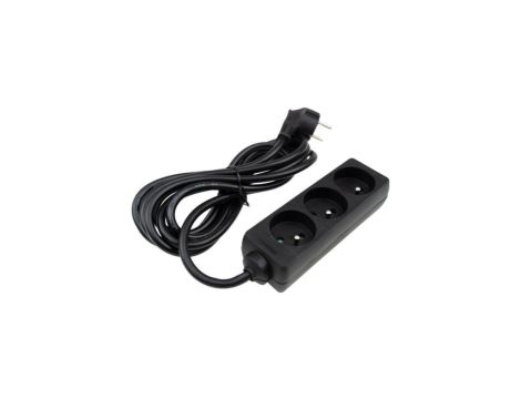 Przedłużacz 3 gniazda 3m z/u 3x1.5mm2 CZARNE